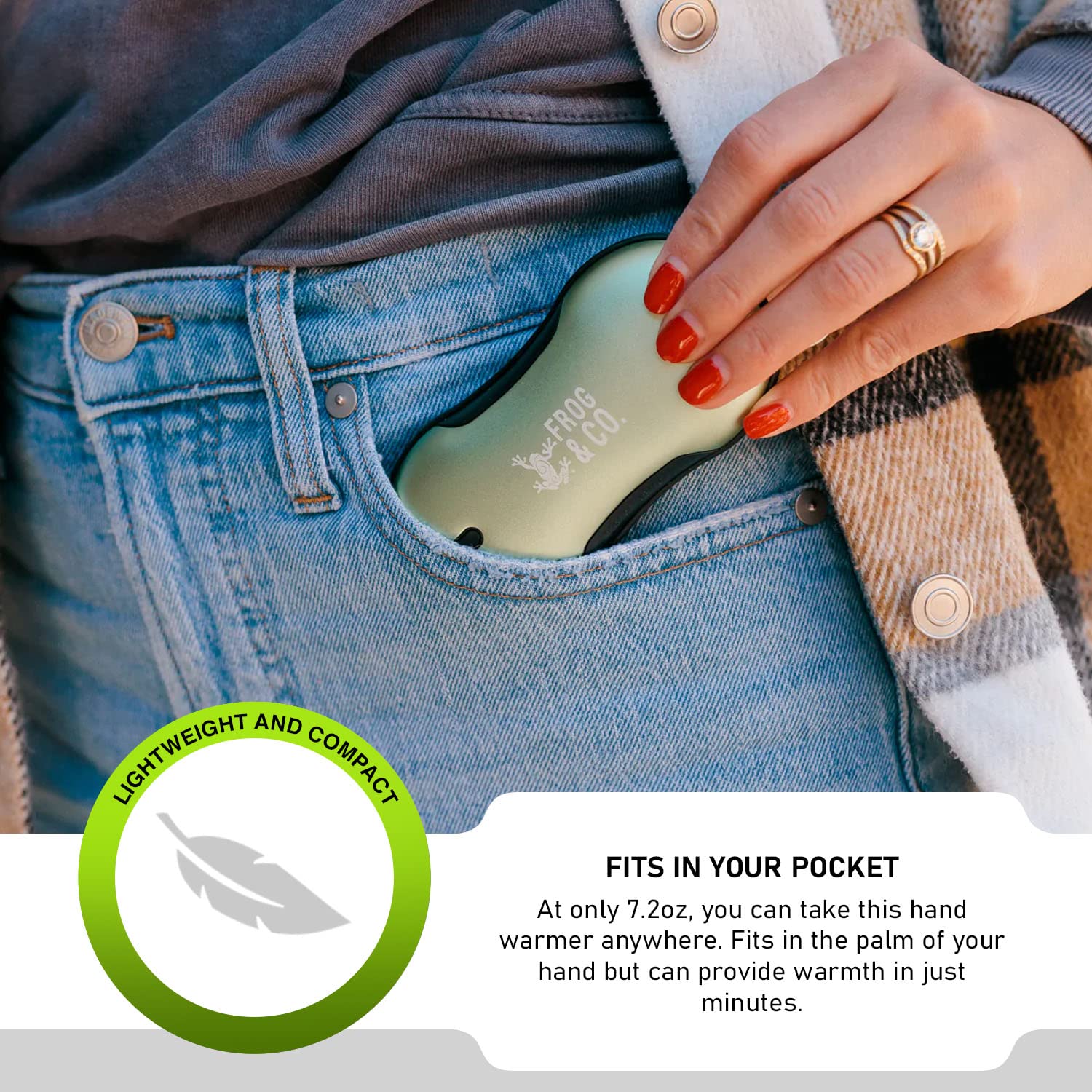 Survival Frog QuickHeat PRO USB charging port enables phone backup.