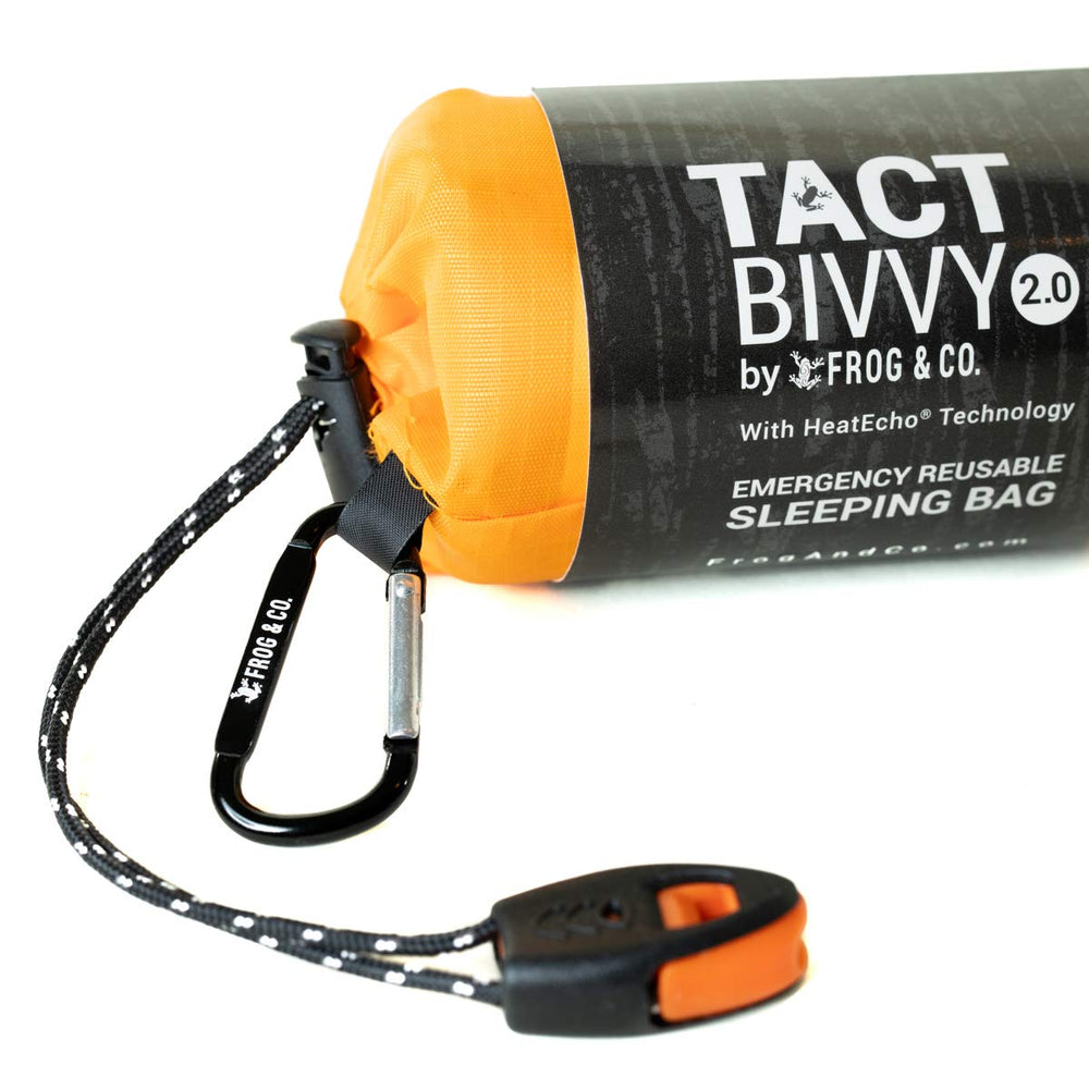 Survival Frog Tact Bivvy 2.0 paratinder cord enables fire-starting and gear tying