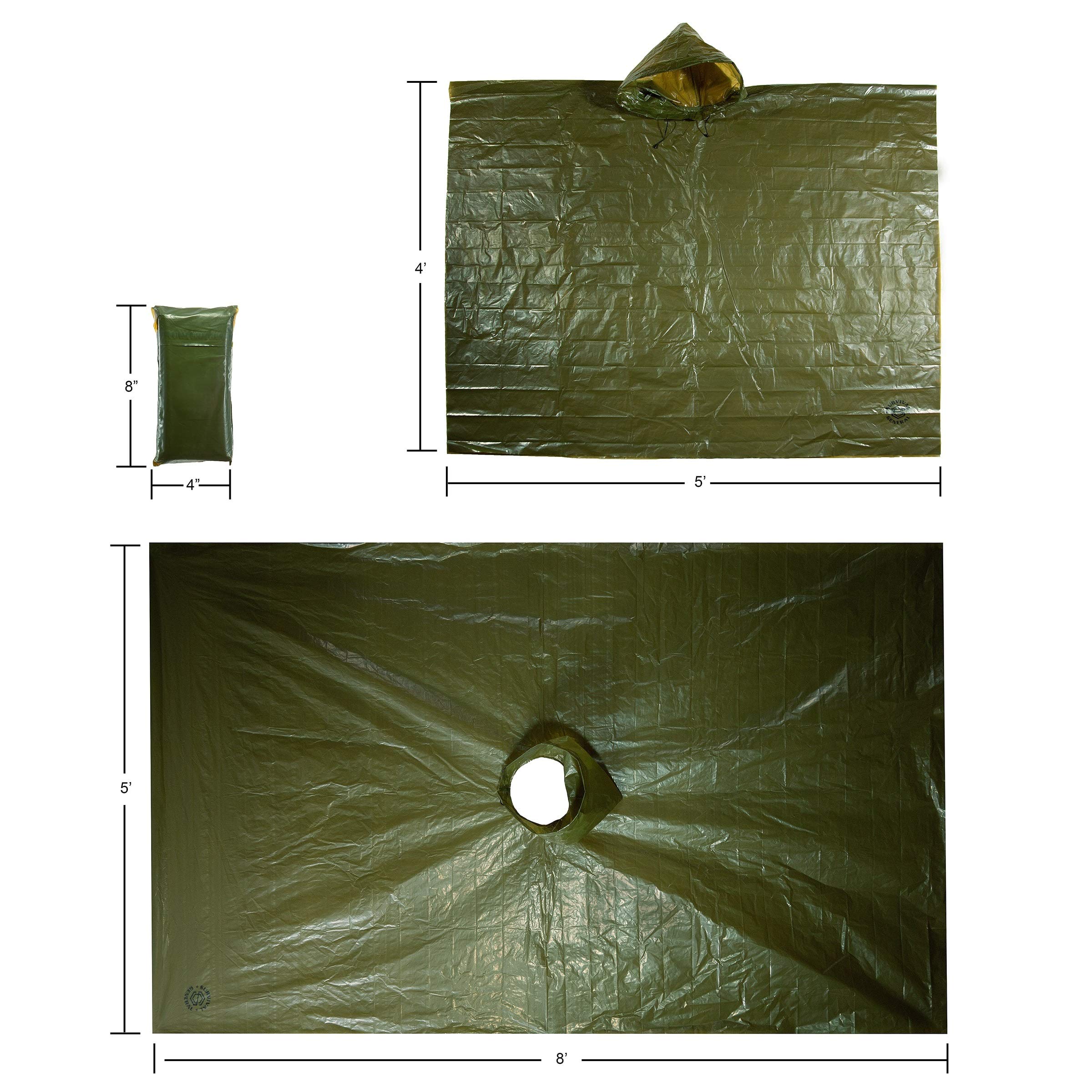 Survival General poncho 5ft 4in wearable for rain and light shelter