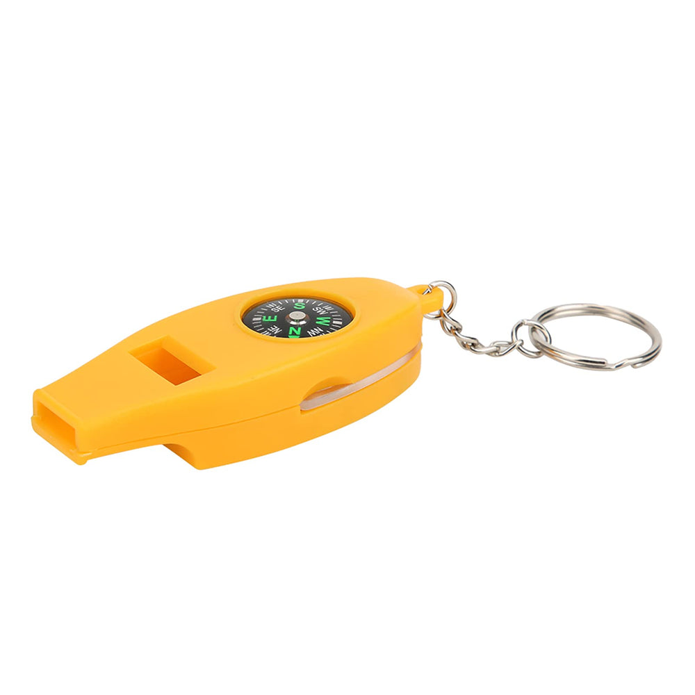 Outdoor essential: Survival Whistle kit with multiple signaling features.