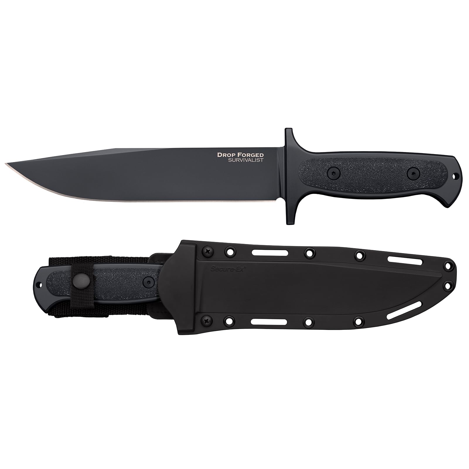 Side angle of Survivalist 8-inch clip-point knife