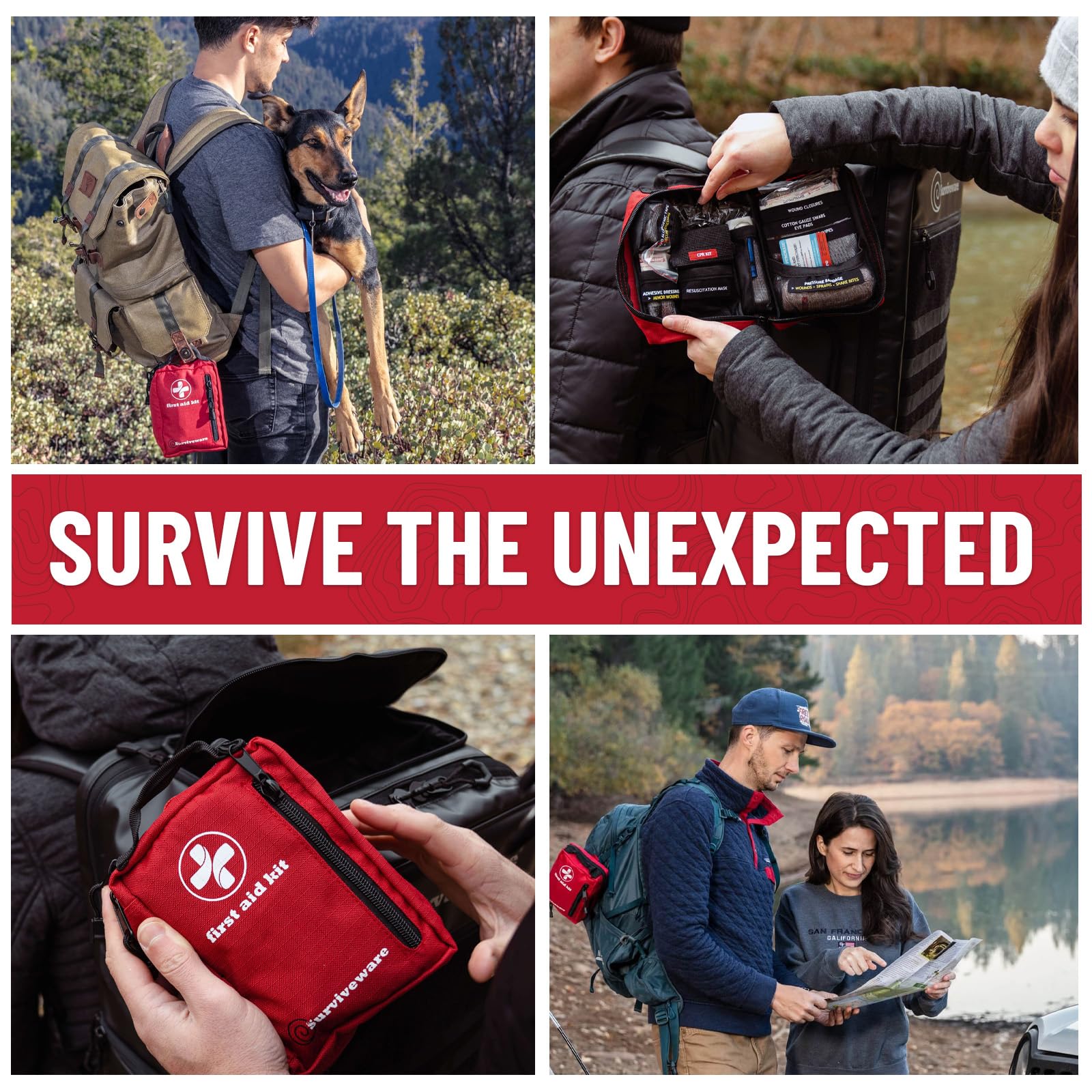 Surviveware removable MOLLE straps enable versatile vehicle or pack mounting