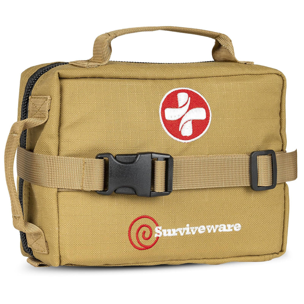 Surviveware labeled first aid compartments for fast item location