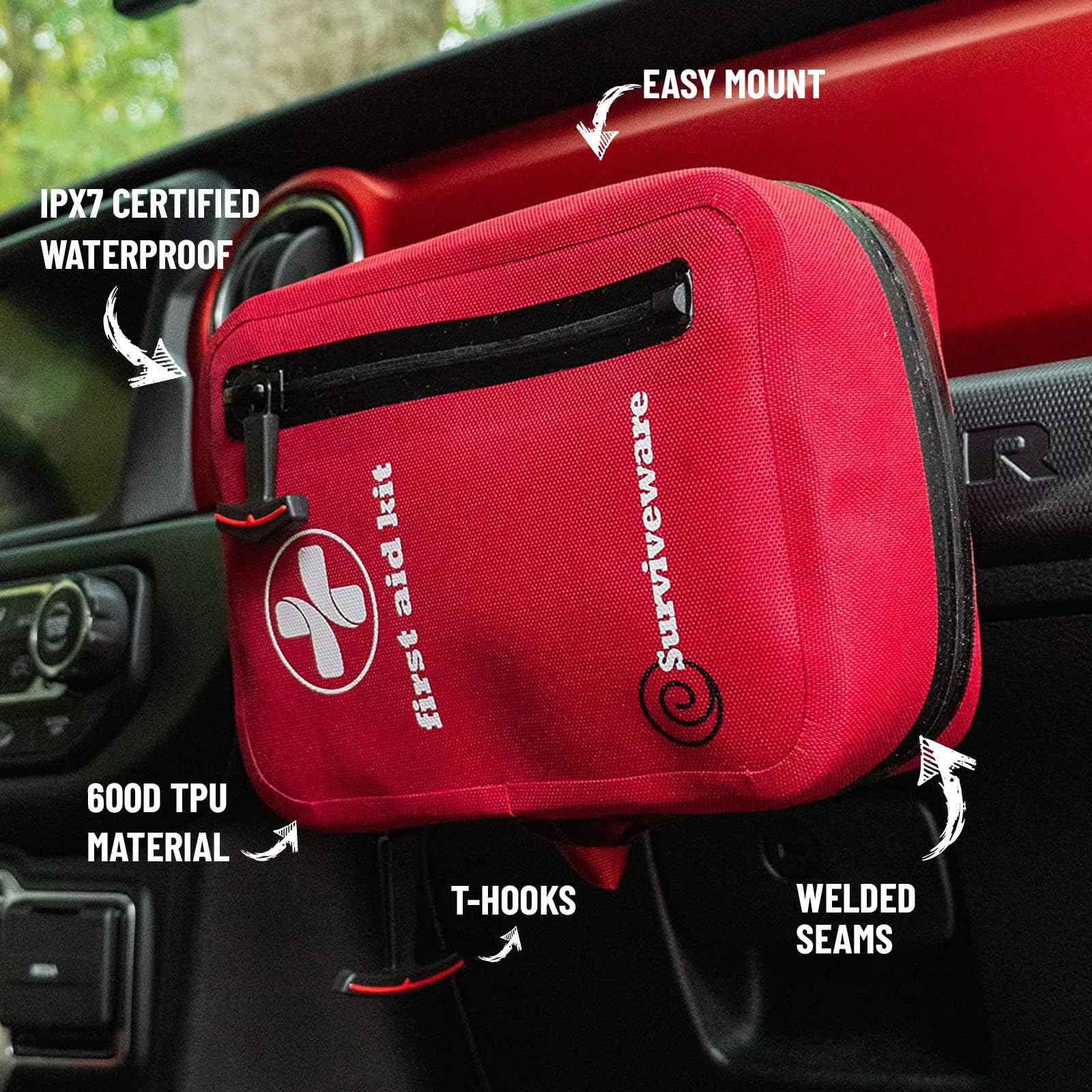 Surviveware removable CPR mask ready for emergency use