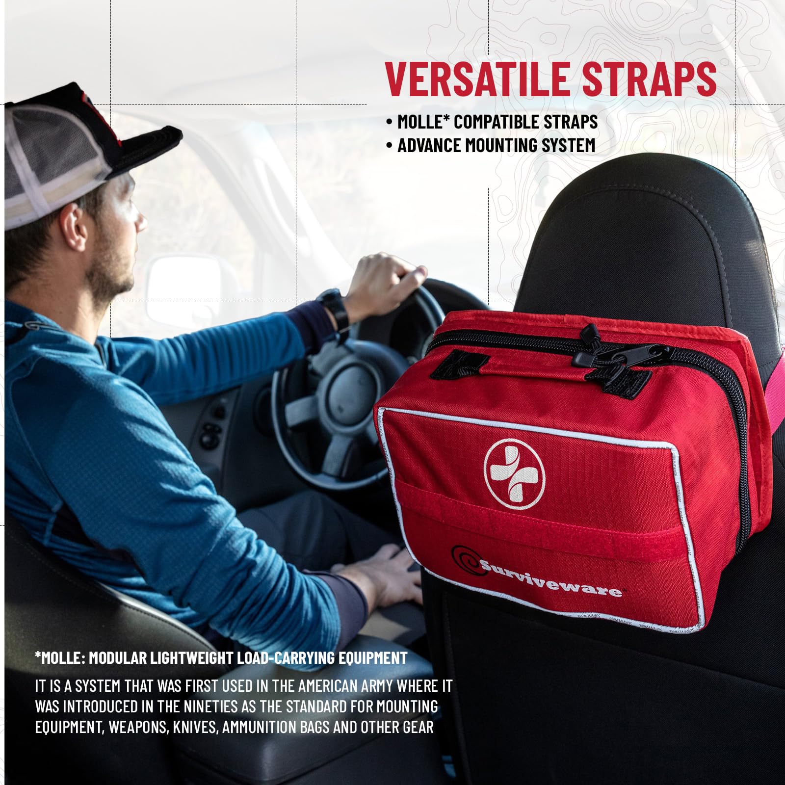 Surviveware rip-resistant 600D polyester fabric for rugged outdoor use