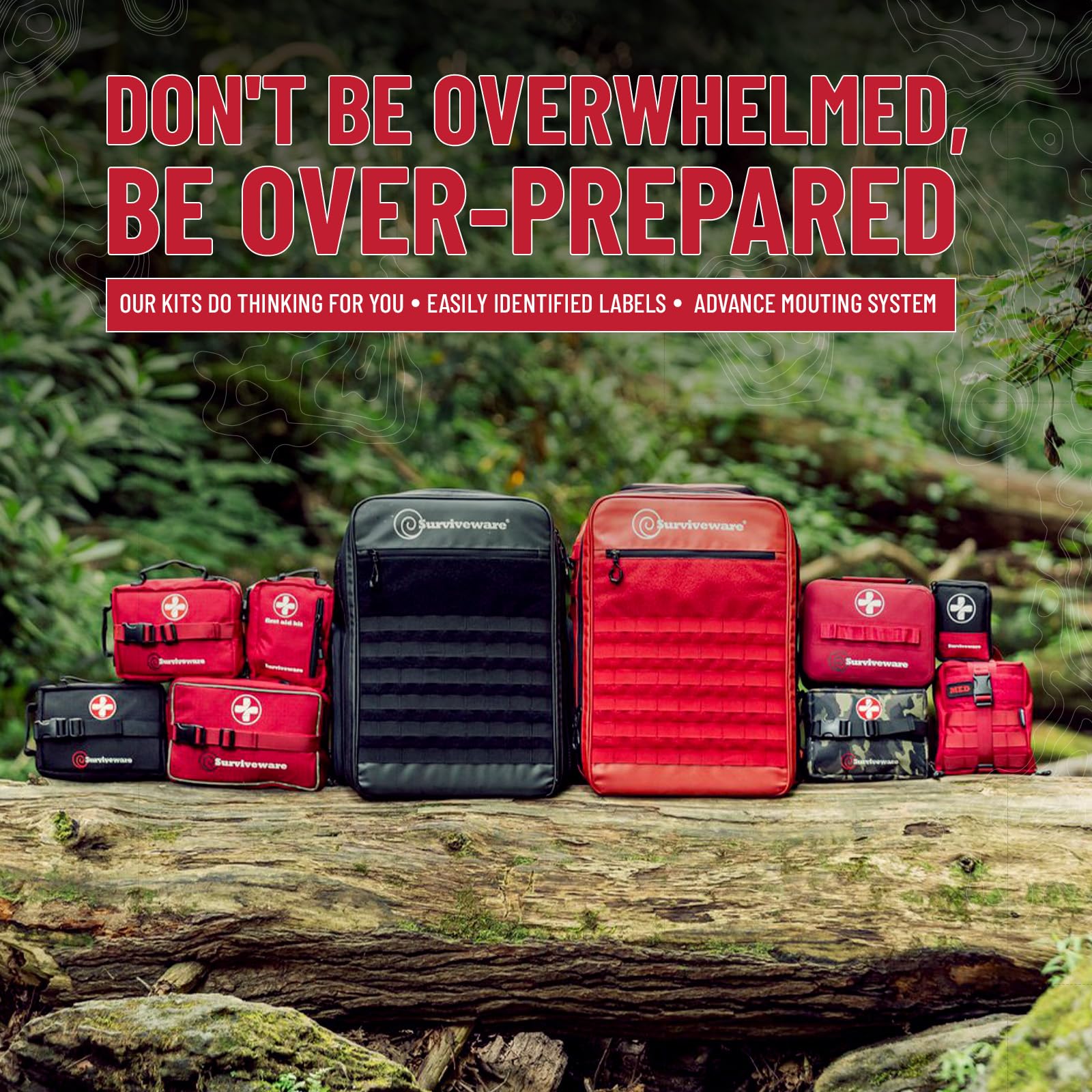 Surviveware travel-camping-friendly kit ready for on-the-go emergencies.