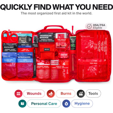 SurviveX large first-aid kit home organization with color-coded zones for fast response.