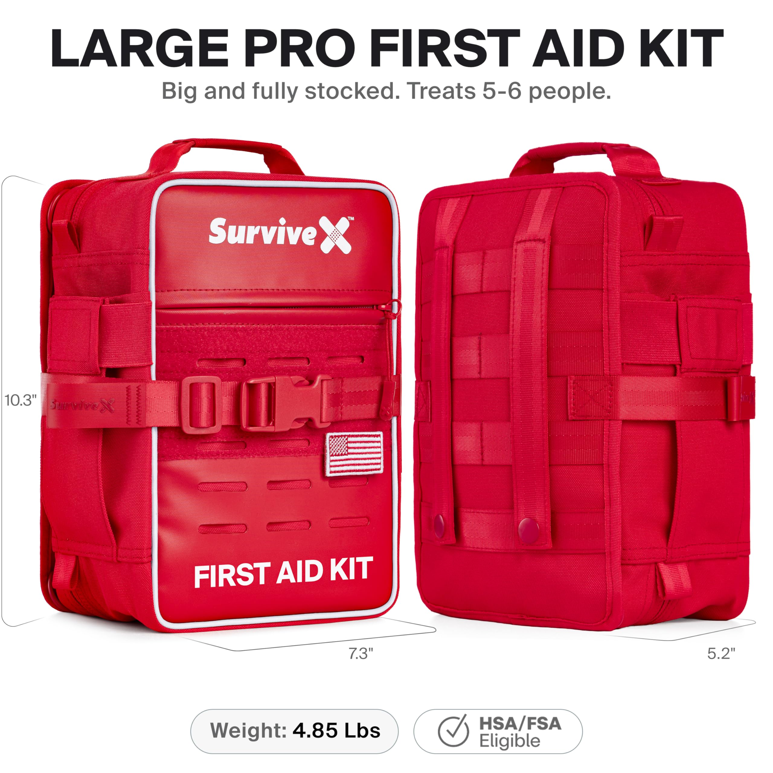 SurviveX Large Pro kit organized compartments for quick access during emergencies.