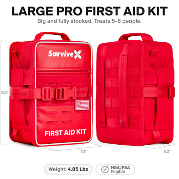 SurviveX Large Pro kit organized compartments for quick access during emergencies.