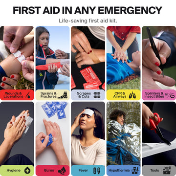 SurviveX CPR mask included for safe use during remote emergencies