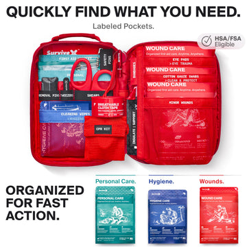 SurviveX small first aid kit travel pouch ready for on-the-go care