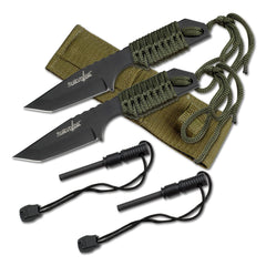 SURVIVOR fixed blade outdoor knife with 7-inch overall length, 2-pack