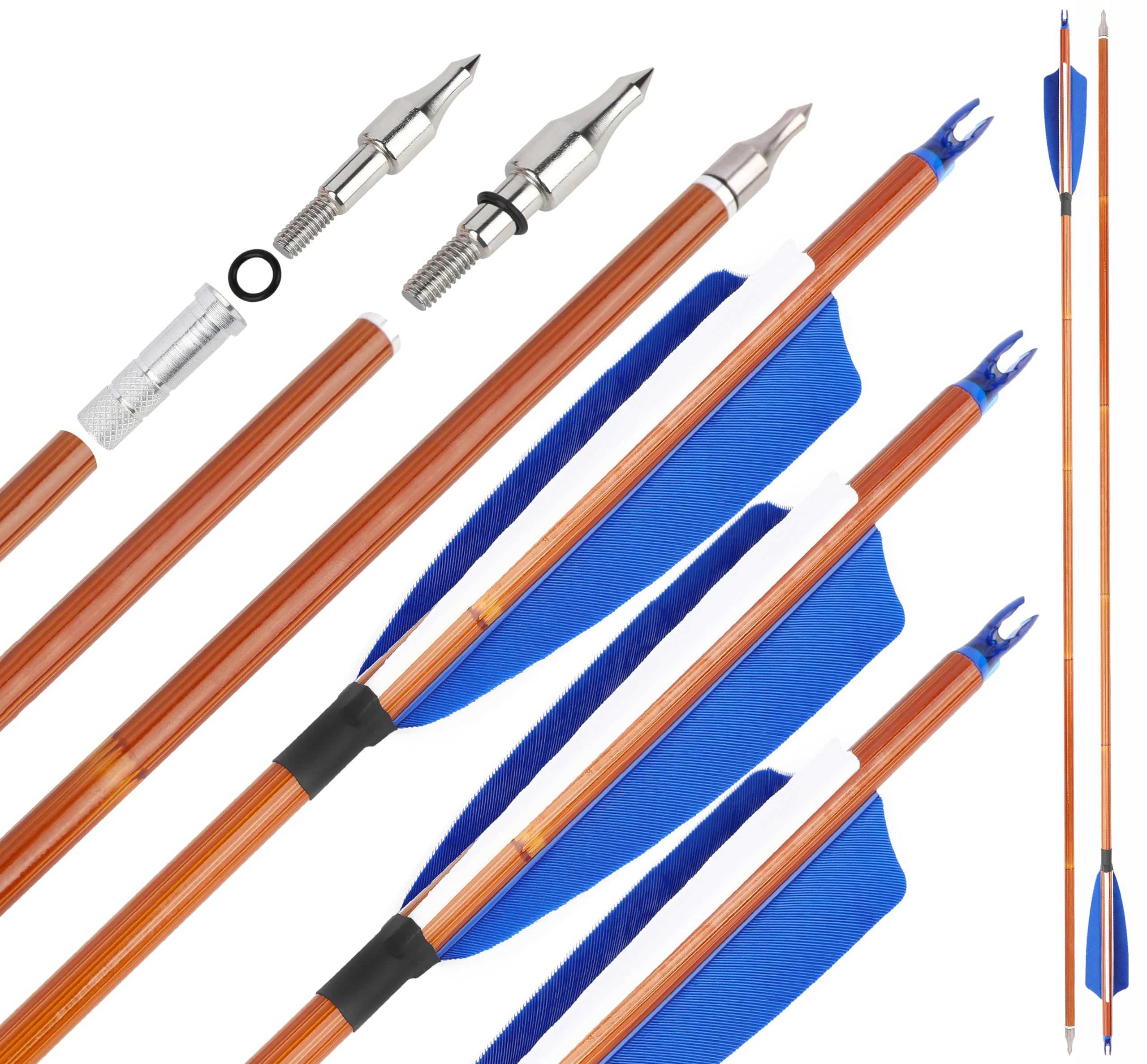 Surwolf 31-inch carbon arrow with 7.8mm diameter for stable practice flight.
