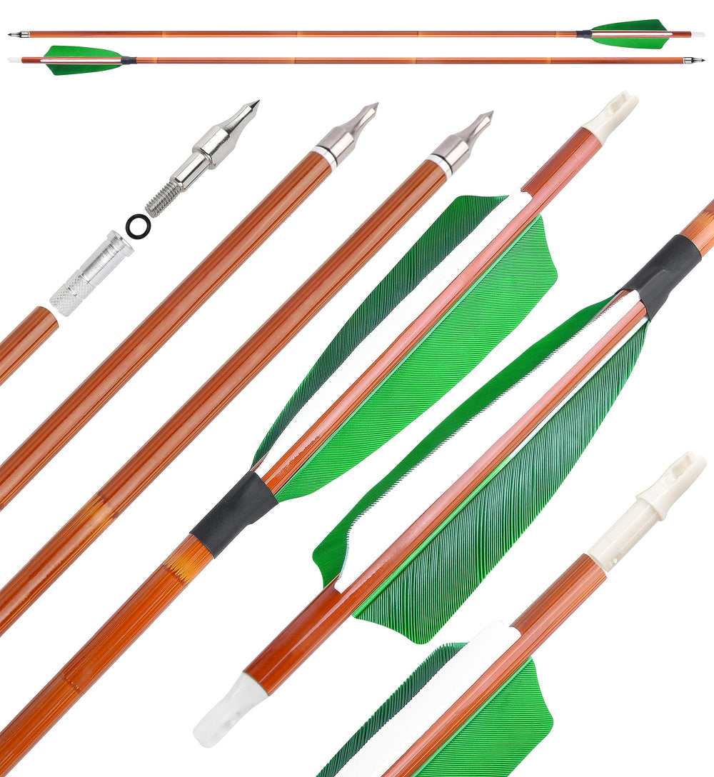 surwolf 31-inch carbon arrow setup for target practice with visible fletching