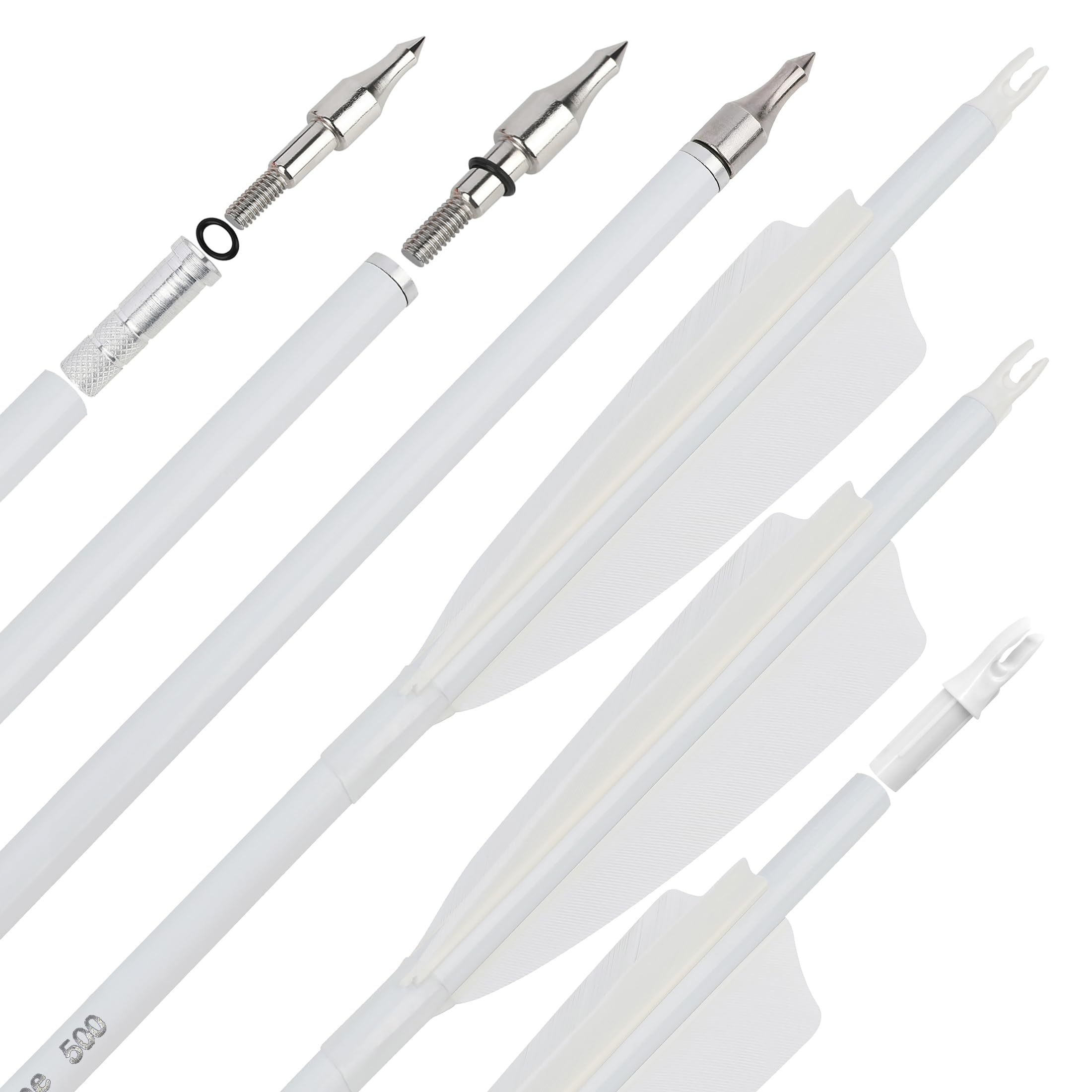 surwolf 31-inch carbon arrows with fluorescence improve visibility during outdoor targets