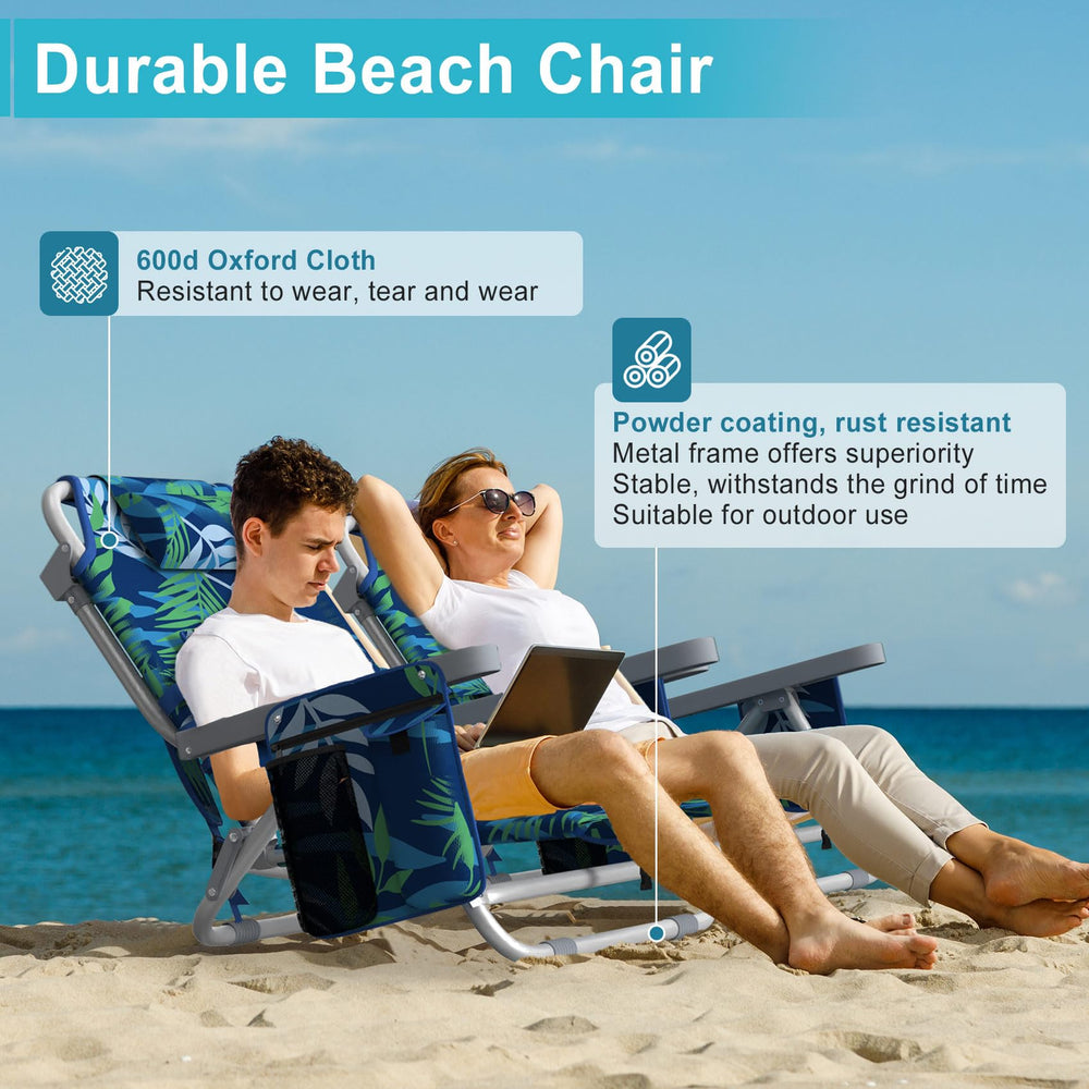 Suteck Beach Chair 7-pocket storage for organized outdoor essentials.