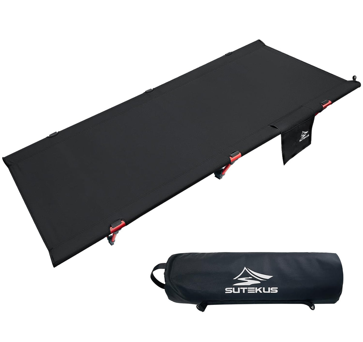 Sutekus portable camping cot bed 75x27 sleeping area for outdoor comfort