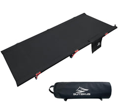 Sutekus portable camping cot bed 75x27 sleeping area for outdoor comfort