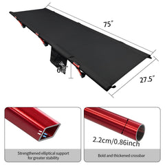Sutekus portable camping cot folded compact enables easy backpack packing for trips