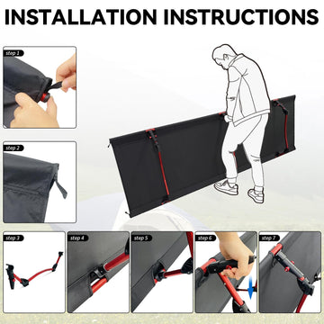Sutekus portable camping cot off-ground design keeps feet dry