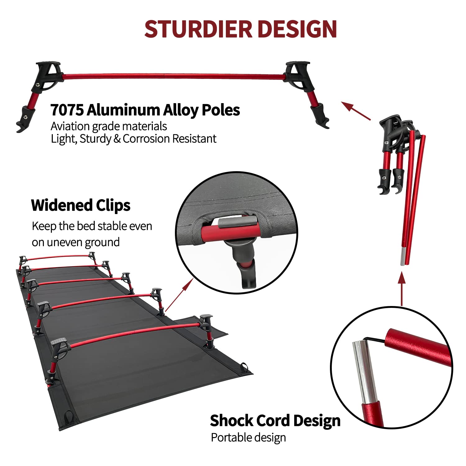 Sutekus ultralight camping cot weight 4.7lbs, ideal for backpacking.