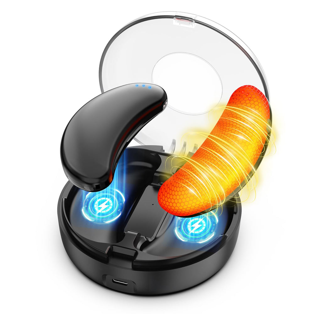 Suuyander hand warmers with charging case shown, ideal for on-the-go charging and extended warmth.