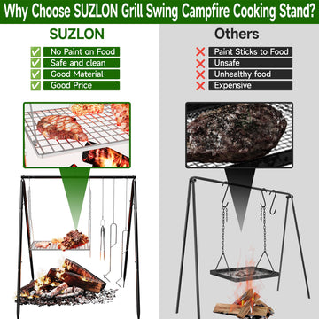 SUZLON Campfire Tripod portable-disassembly design packs compactly for backpacking adventures.