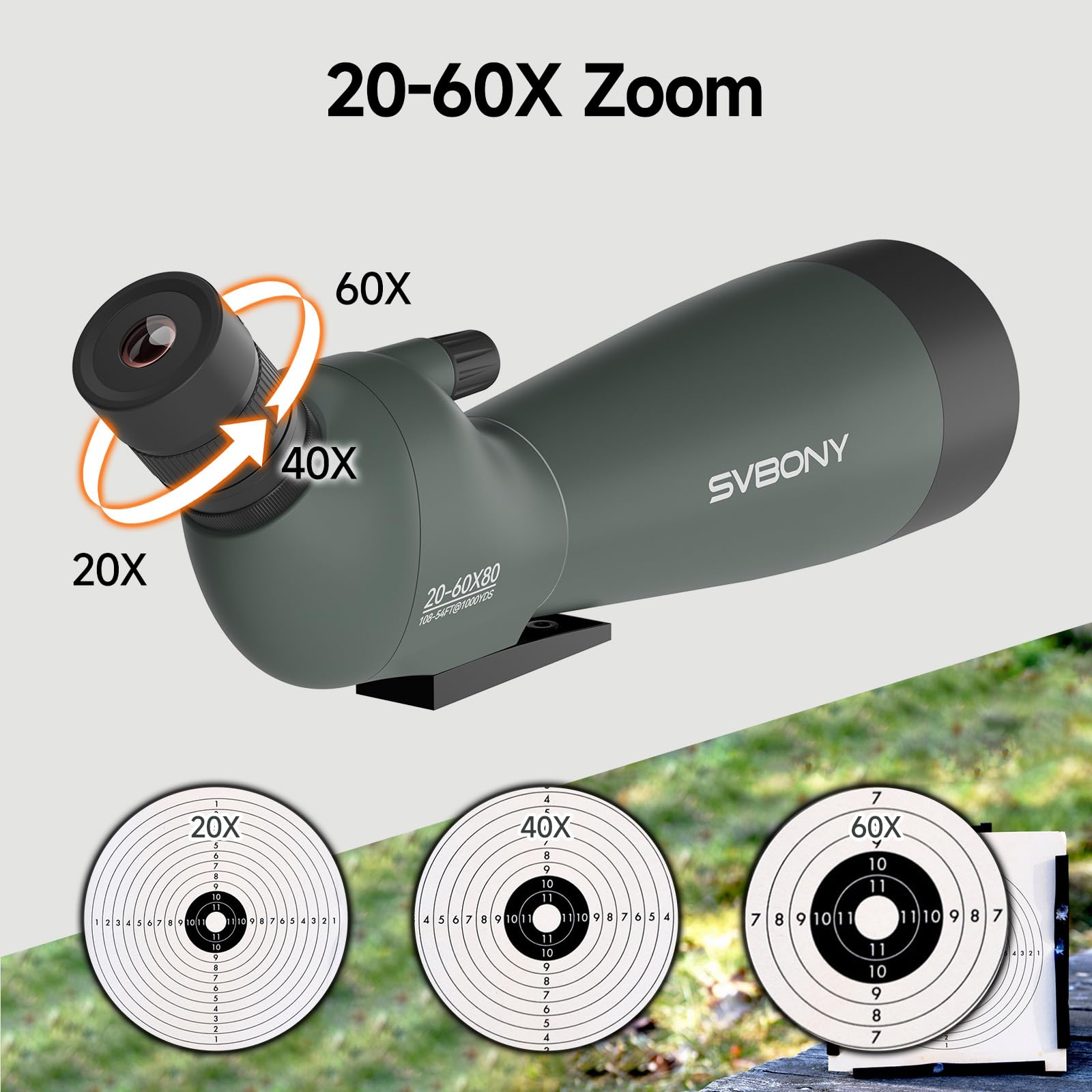 SVBONY SV28 80mm objective lens captures broad scenes with brighter viewing during dawn.