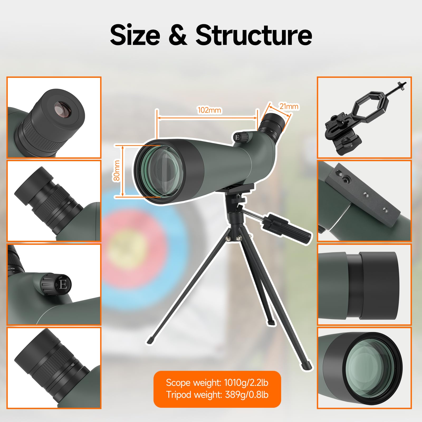 SVBONY SV28 accessories package supports ready-to-use spotting sessions in the field.