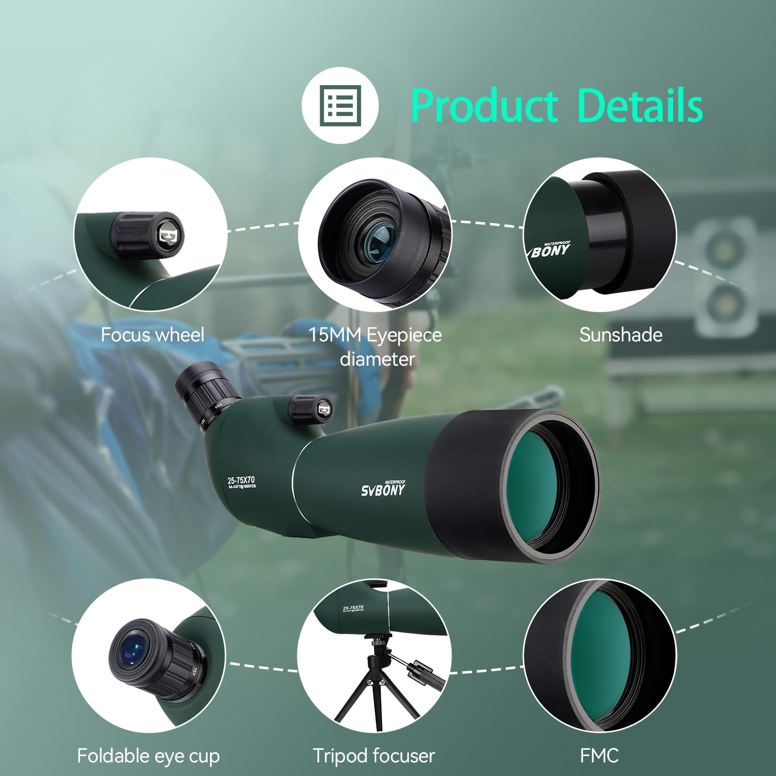 SVBONY SV28 setup ideal for bird watching scenarios in nature.