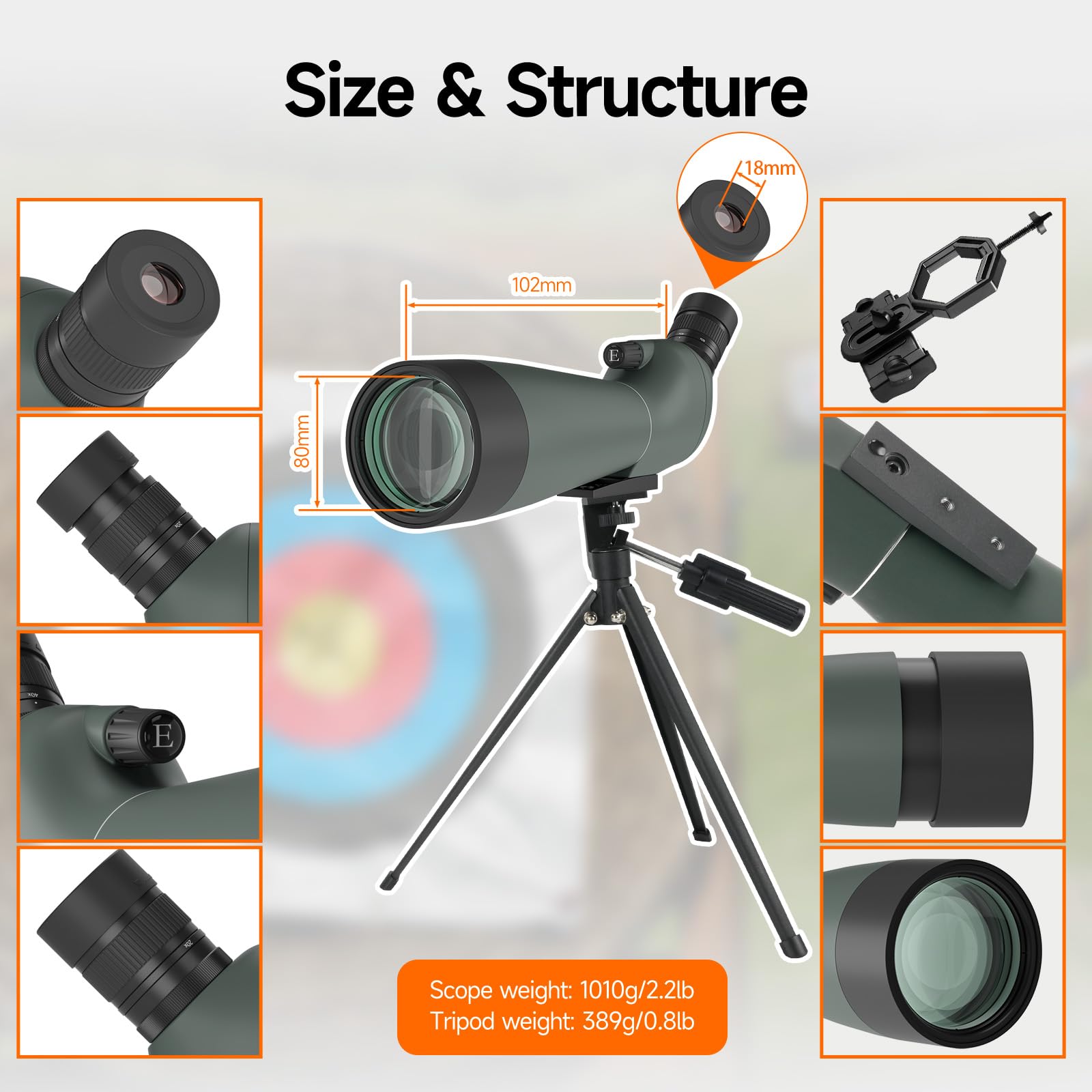 Ideal for field use: target shooting, birding, and wildlife observation.