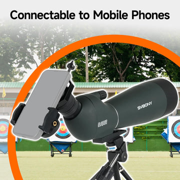 Comprehensive package includes spotter scope, desktop tripod, smartphone adapter, lens and eyepiece covers.