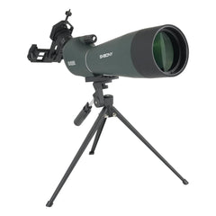 SVBONY SV28 spotting scope with 20-60x zoom eyepiece for detailed distant target viewing.