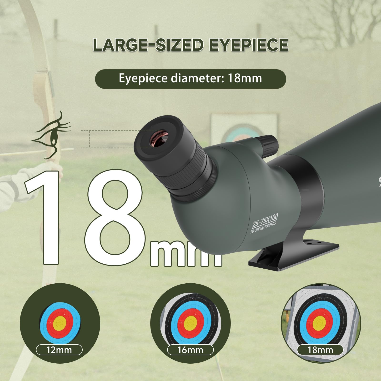 SVBONY SV28 twist-up eyecups adjust for comfortable extended viewing sessions.