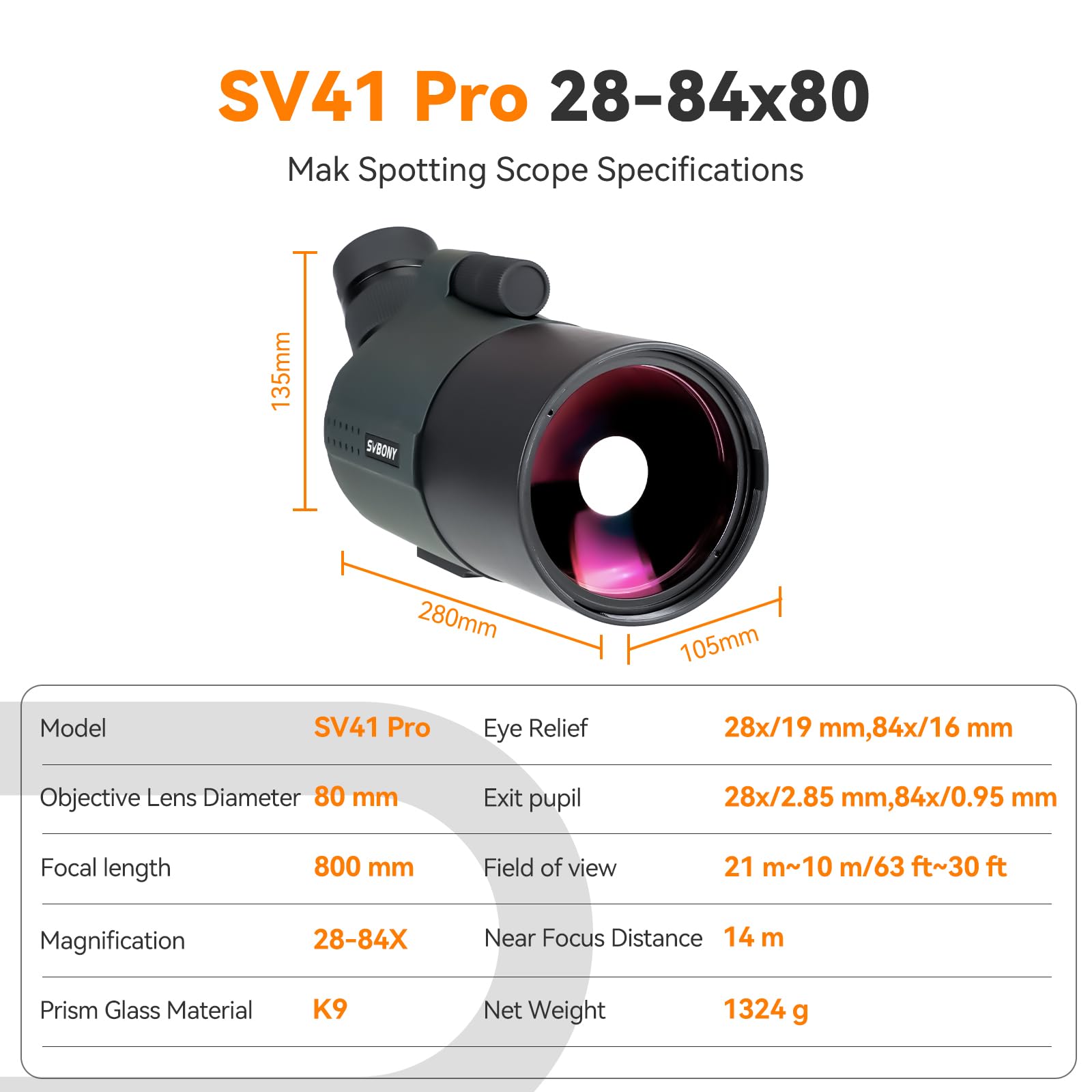 SVBONY SV41Pro suitable for celestial and terrestrial viewing across landscapes and skies
