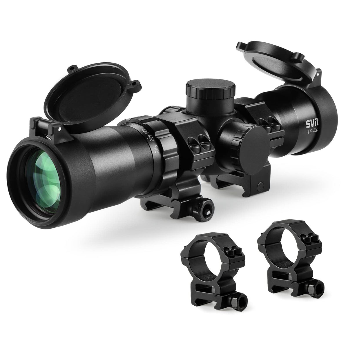 SVITVU professional crossbow scope side view shows rugged build for field use