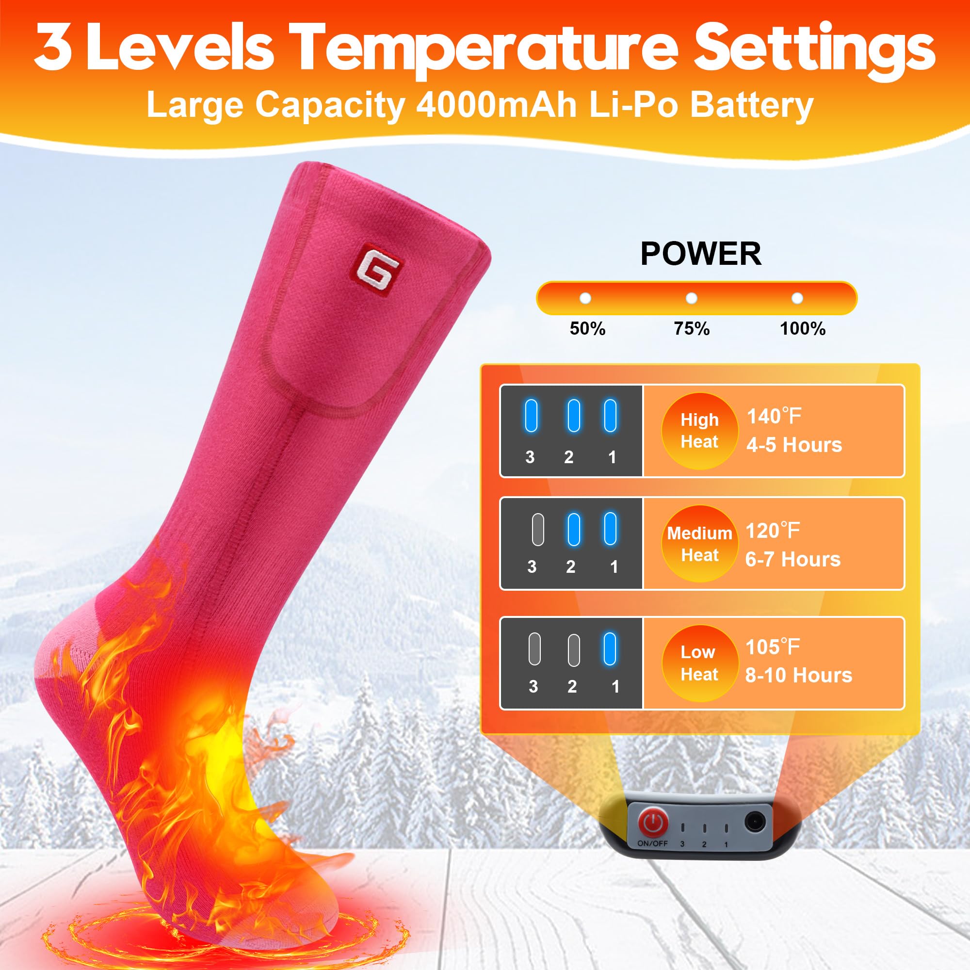 SVPRO electric socks battery pack included for cord-free warmth on cold days