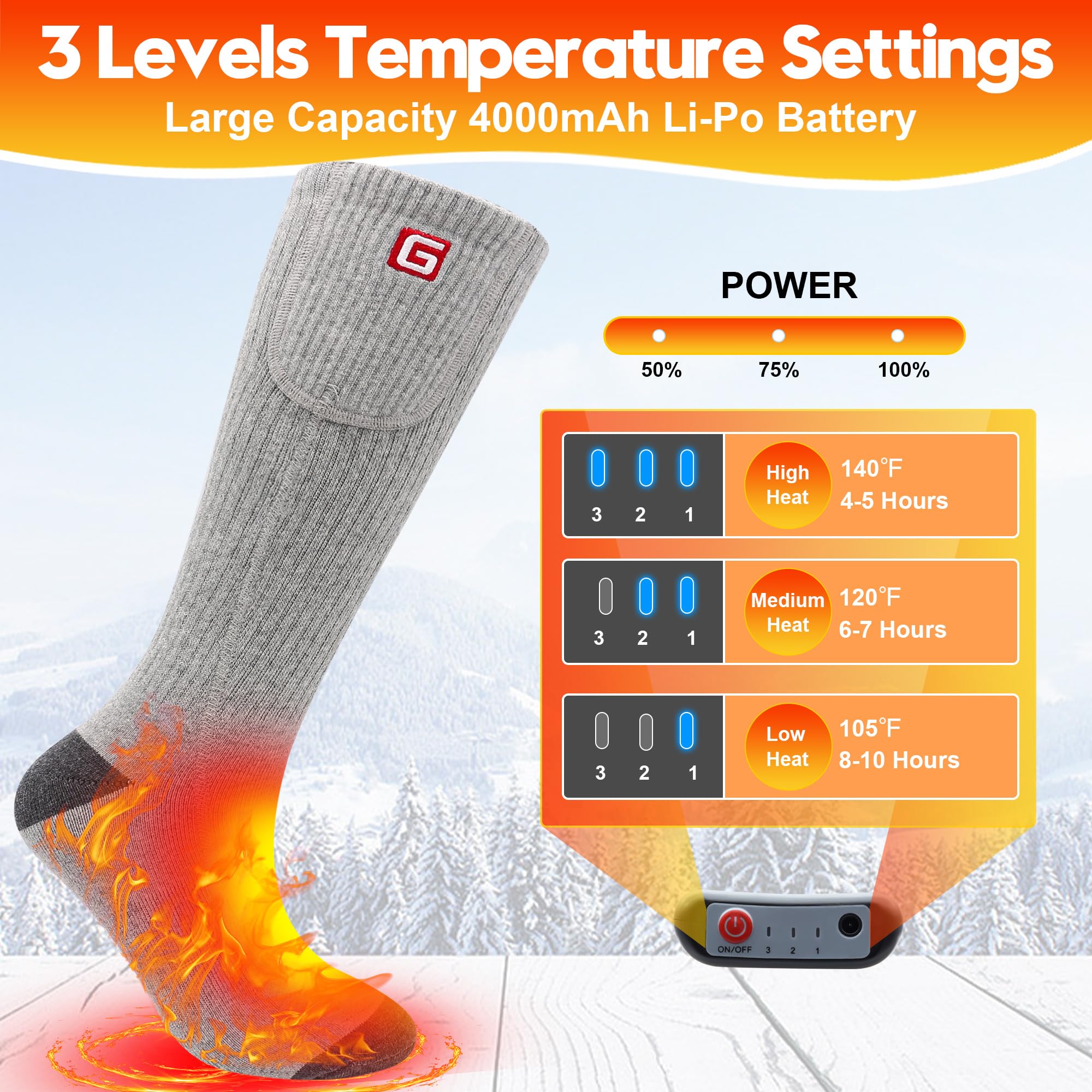 SVPRO heated socks interior view with heating element and controls