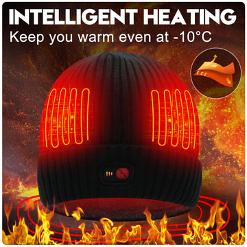 SVPRO heated beanie in-use during outdoor activity demonstrates hands-free warmth on cold days.