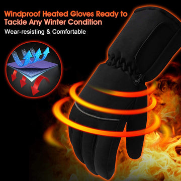 SVPRO heated gloves elastic wrist straps secure fit and wind protection