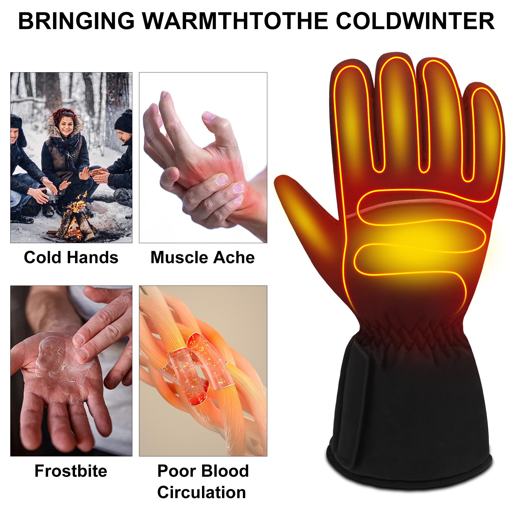 SVPRO heated gloves in use during a winter hike