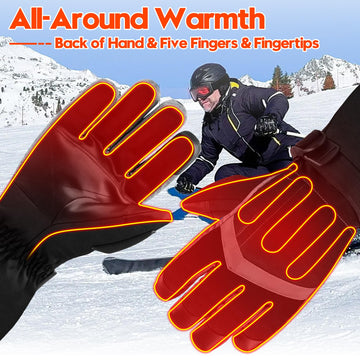 SVPRO heated gloves on the hand demonstrating snug warmth outdoors