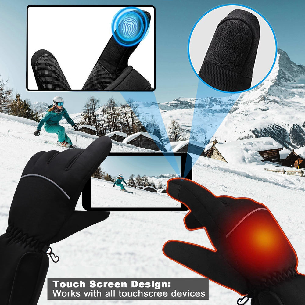 SVPRO heated gloves shown during outdoor activities like hiking and cycling