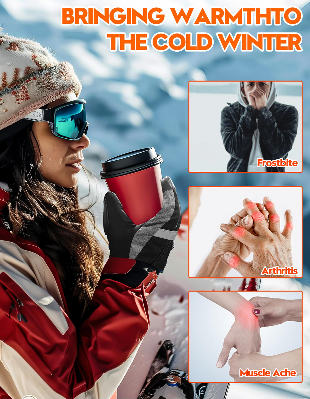 SVPRO heated gloves soft inner lining adds cozy comfort against skin
