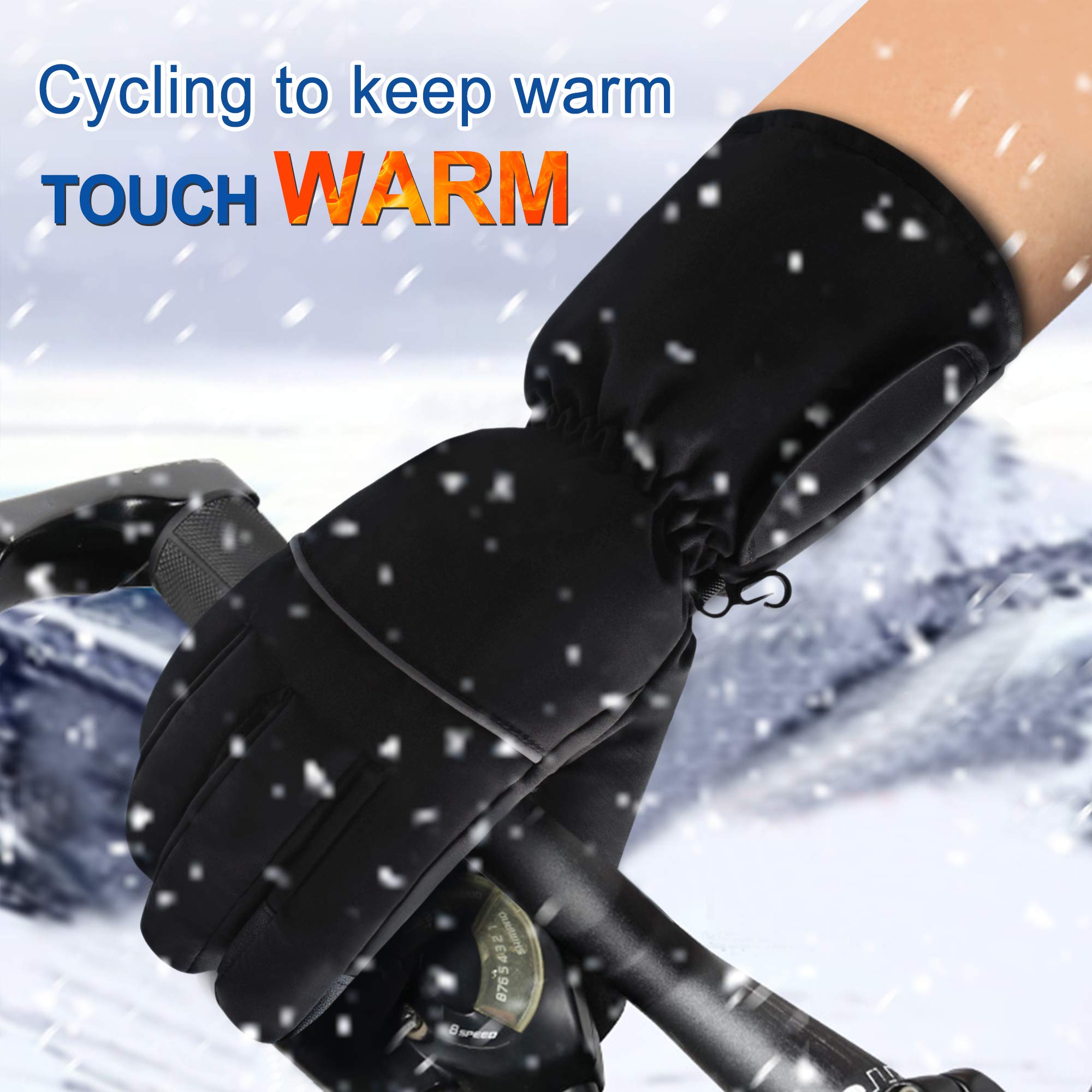 SVPRO heated gloves water-repellent fabric keeps hands dry in light rain