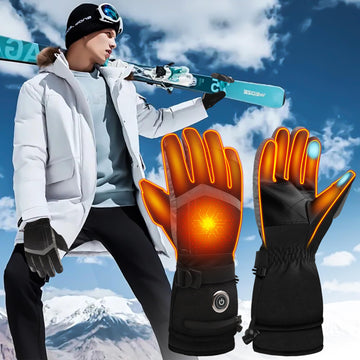 SVPRO heated gloves wrist strap helps seal out wind and cold