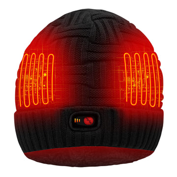 SVPRO heated hat closeup reveals plush fleece for lasting warmth and comfort