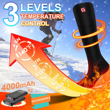 SVPRO heated socks 3 heat settings display for adjustable warmth