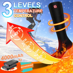SVPRO heated socks 3 heat settings display for adjustable warmth