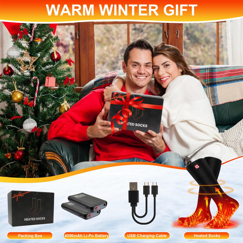 SVPRO heated socks include two batteries and USB charging cable